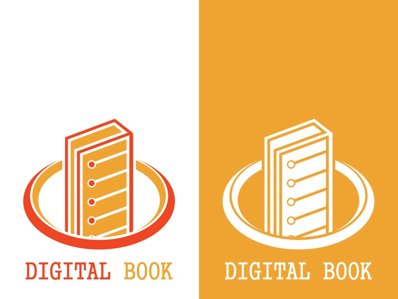 Digital book logo technology vector icon design