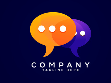 Modern gradient color chat logo design. Social media speech icon vector illustration preview picture