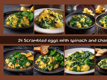 Scrambled eggs with spinach and chard preview picture