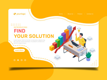 Find your solution - Landing page illustration template preview picture