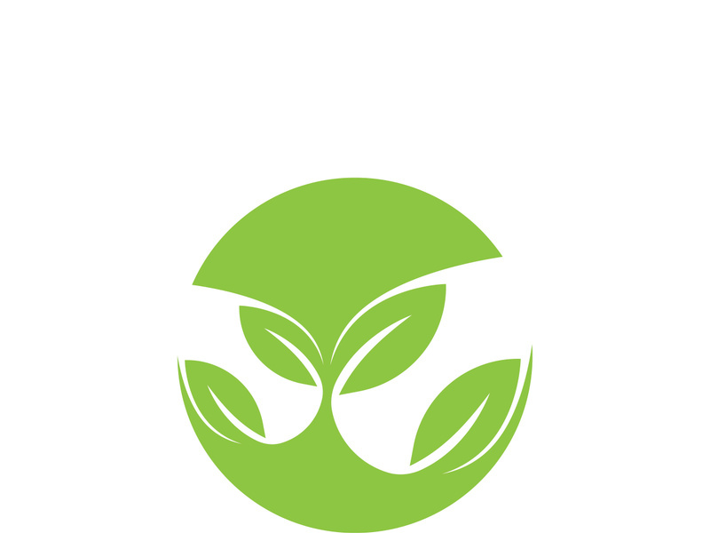 Logos of green tree leaf ecology nature element vector