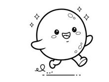 Cute smiling ghost holding hands vector illustration