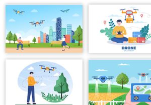 22 Drone with Camera Remote Illustration