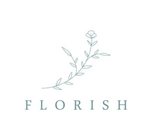 Hand drawn natural organic botanical feminine delicate logo for florist, wedding, badge, photographer and beauty.