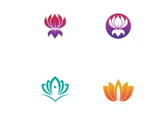Modern colorful natural lotus flower logo design.