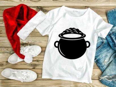 Black cooking pot with lid and steam isolated on white background