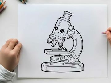 Microscope science lab equipment vector illustration flat design preview picture