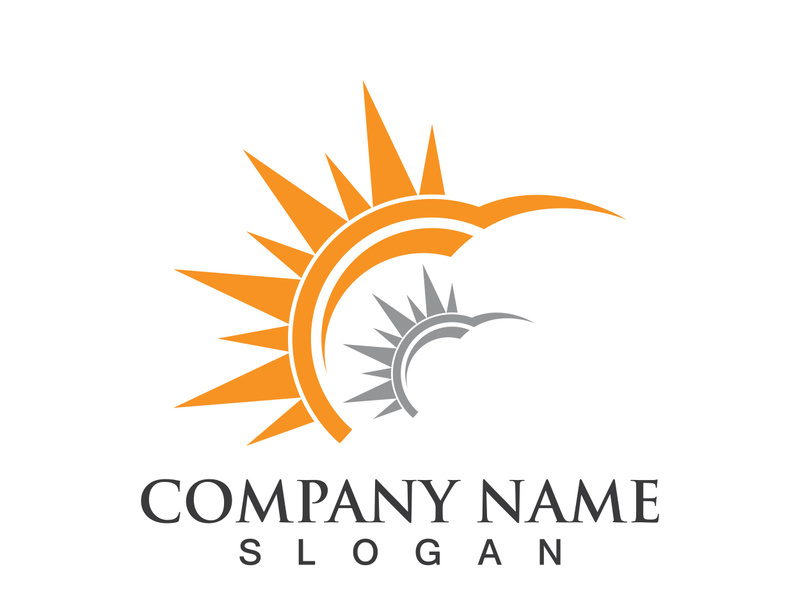 Creative sun concept logo illustration design template