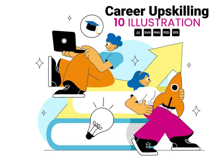 10 Career Upskilling Illustration