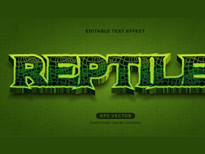Reptile editable text effect style vector