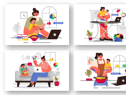 9 Working Mom's Life Illustration