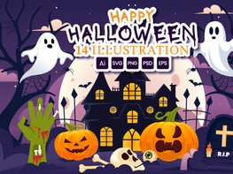 14 Halloween Night Background Illustration preview picture