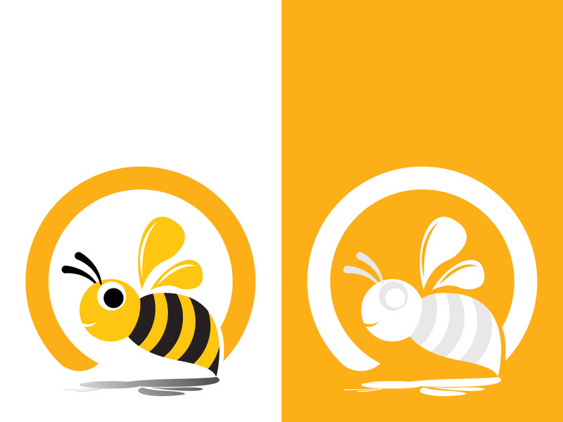 Bee logo vector icon illustration design