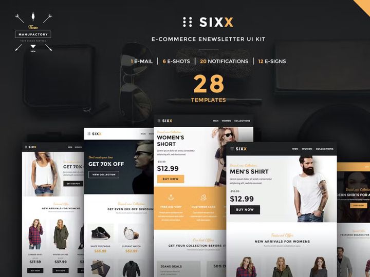 Newslattor v1.0(SIXXX) - e-commerce newsletter app UI kit