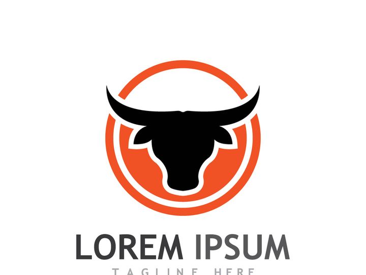 Vintage bull head horns logo