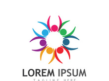 People social community logo design with creative idea