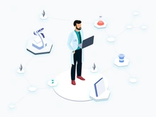 Health Blockchain Platform Isometric Graphic 