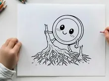 Happy plant growth success roots vector illustration