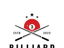 Retro vintage billiard ball game logo design.