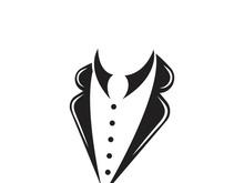 Classic tie icon and suit fashion man logo design