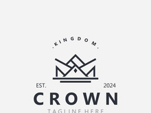 Crown logo simple design template. Vintage Crown Logo Royal King Queen concept symbol icon