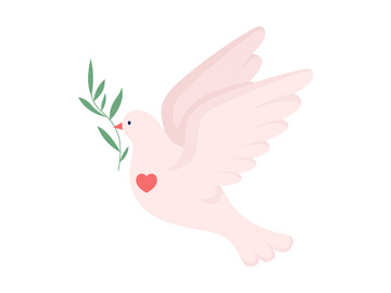 Peace dove semi flat color vector character preview picture