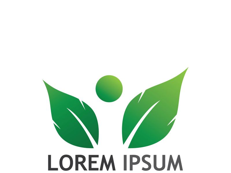 Natural green leaf logo.