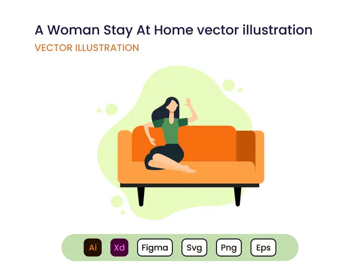 A Woman Stay At Home concept