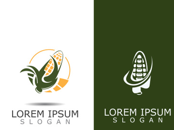 Corn simple logo design agriculture farming vector template preview picture