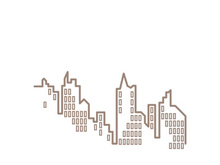 Modern city skyline icon silhouette vector illustration design