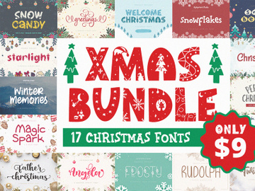 Xmas Bundle | 17 Christmas Fonts preview picture