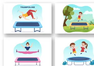 12 Trampoline Sport Illustration