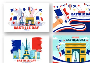 12 Happy Bastille Day Illustration
