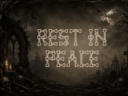 GRIMBONE – Spooky Skeletal Decorative Font