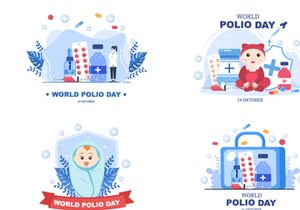 16 World Polio Day Background Vector Illustration