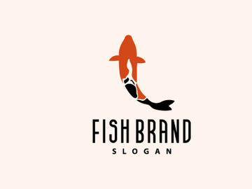 Koi Fish Logo Design, Ornamental Fish Vector preview picture