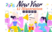 12 Happy New Year 2026 Illustration