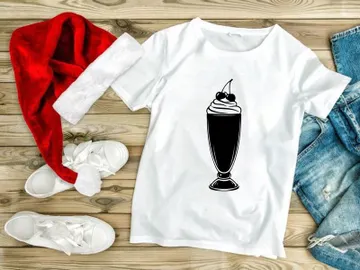 Chocolate ice cream sundae with whipped cream and cherries in tall glass preview picture