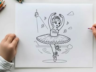 Ballerina dancing pose vector illustration flat design