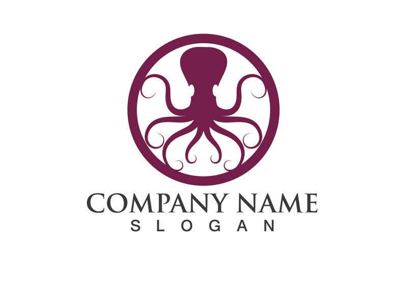 Octopus logo vector design symbol