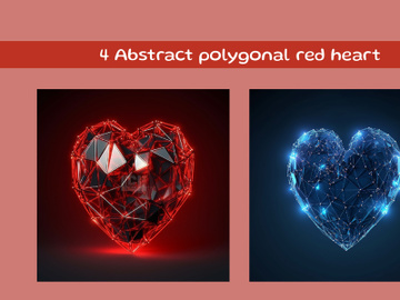 Abstract polygonal red heart preview picture