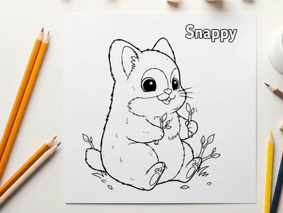 Cute cartoon hamster holding flower vector illustration