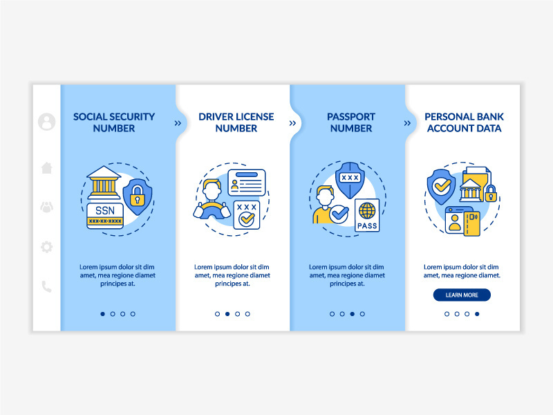 Highly sensitive data blue and white onboarding template