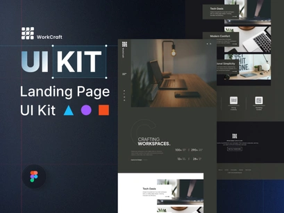 WorkCraft - Interior Design Landing Page UI Kit