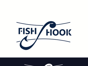 Hook Fishing logo simple and modern vintage rustic vector design style template illustration preview picture