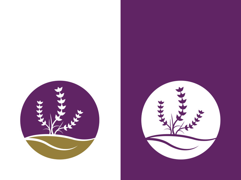 Fresh lavender flower logo vector flat design