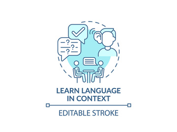 Learning language in context concept icon preview picture
