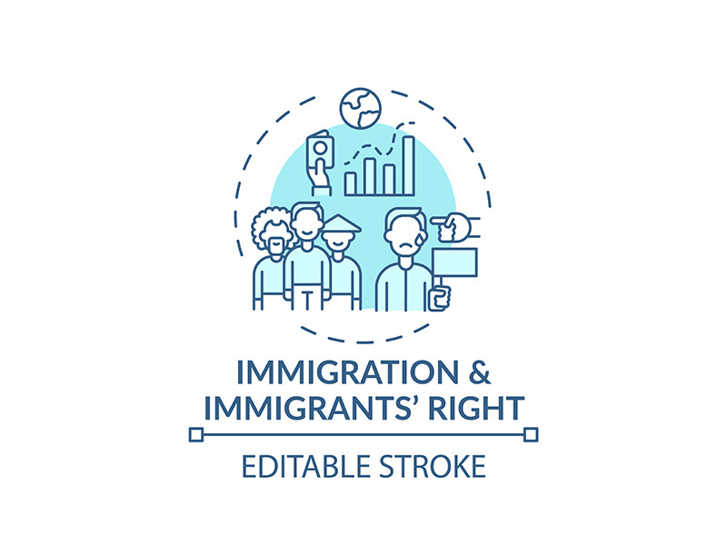 Immigration and immigrants right concept icon