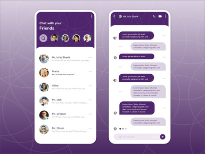Messenger Mobile App UI Kit Template