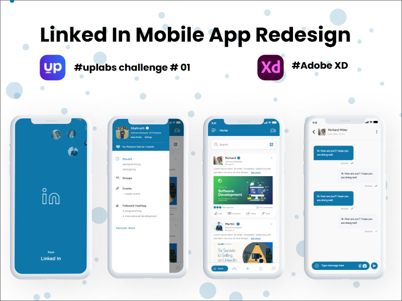 Linked In Mobile App Redesign - Adobe XD UI Kit